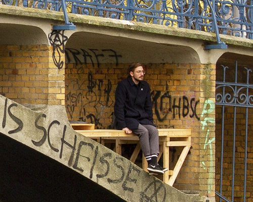 brückenbunker is an 'urban micro refuge' tucked under a pedestrian bridge in berlin