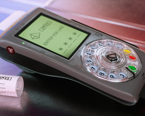 a world where number pads are replaced by rotary dials, envisioned by CAMFRAE