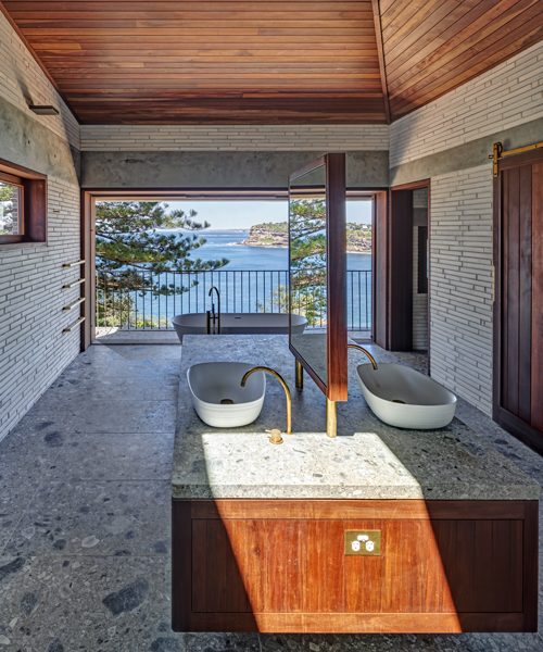 rugged façades and sleek interiors define casey brown's beachside residence in sydney