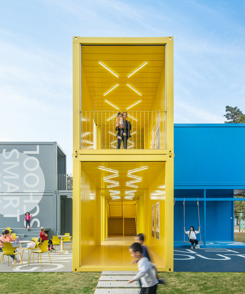 crossboundaries builds shenzhen pop-up school 'INFINITY 6' from shipping containers