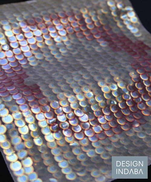 elissa brunato makes bio-iridescent sequins from wood as an alternative to plastic