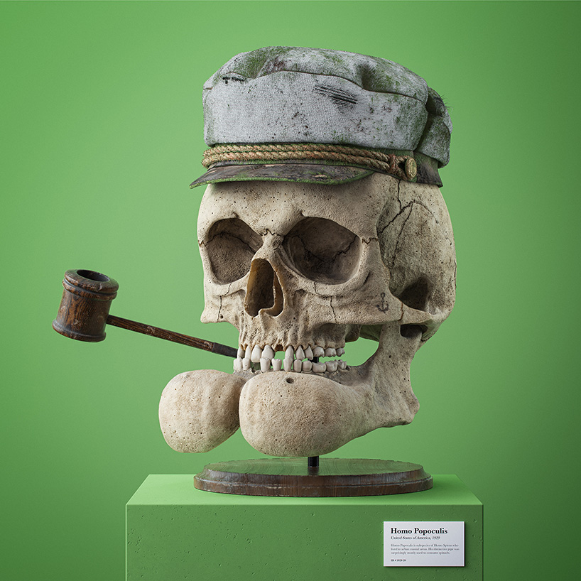 filip hodas envisions pop culture skeletons in cartoon fossils series