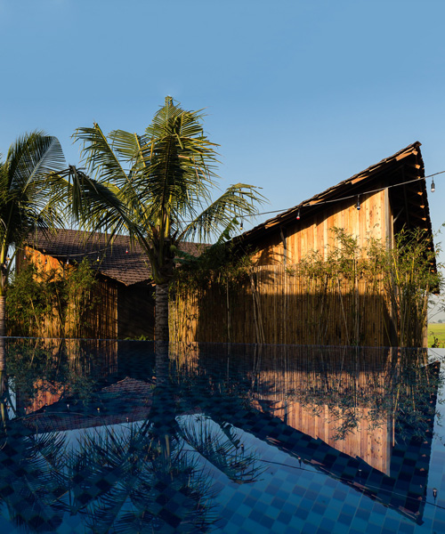H2 uses local materials to build the ruong resort within a rice field in rural vietnam