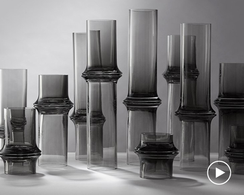 hsiang han recreates the organic form of bamboo in mozhu glassware collection