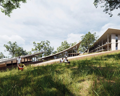 kigali roofscapes is a proposed dental center embedded into the landscape of rwanda