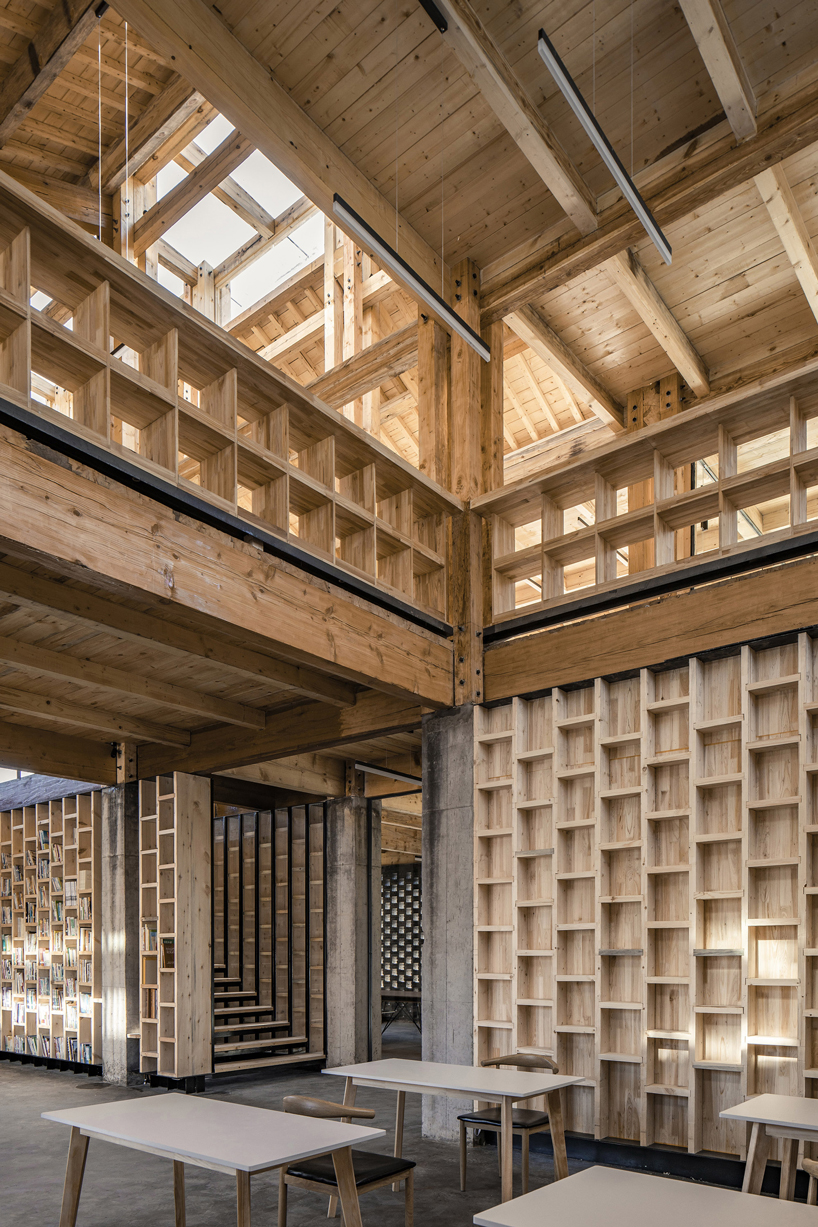 LUO studio uses a prefabricated timber structure to build community center in rural china designboom