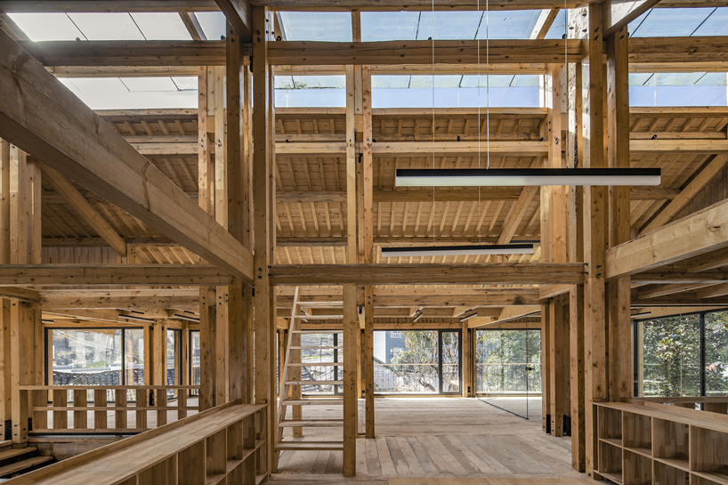 LUO studio uses a prefabricated timber structure to build community center in rural china designboom