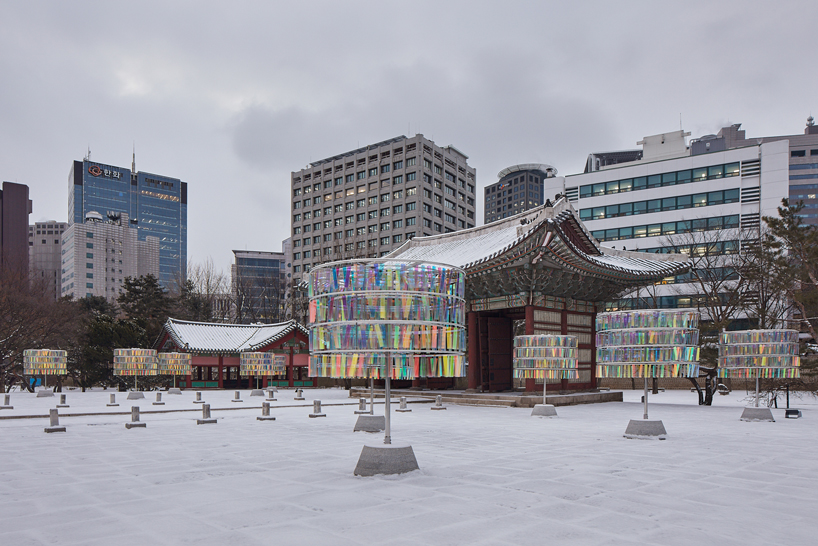 OBBA's dichroic film installations reflect color and light at deoksugung palace in seoul