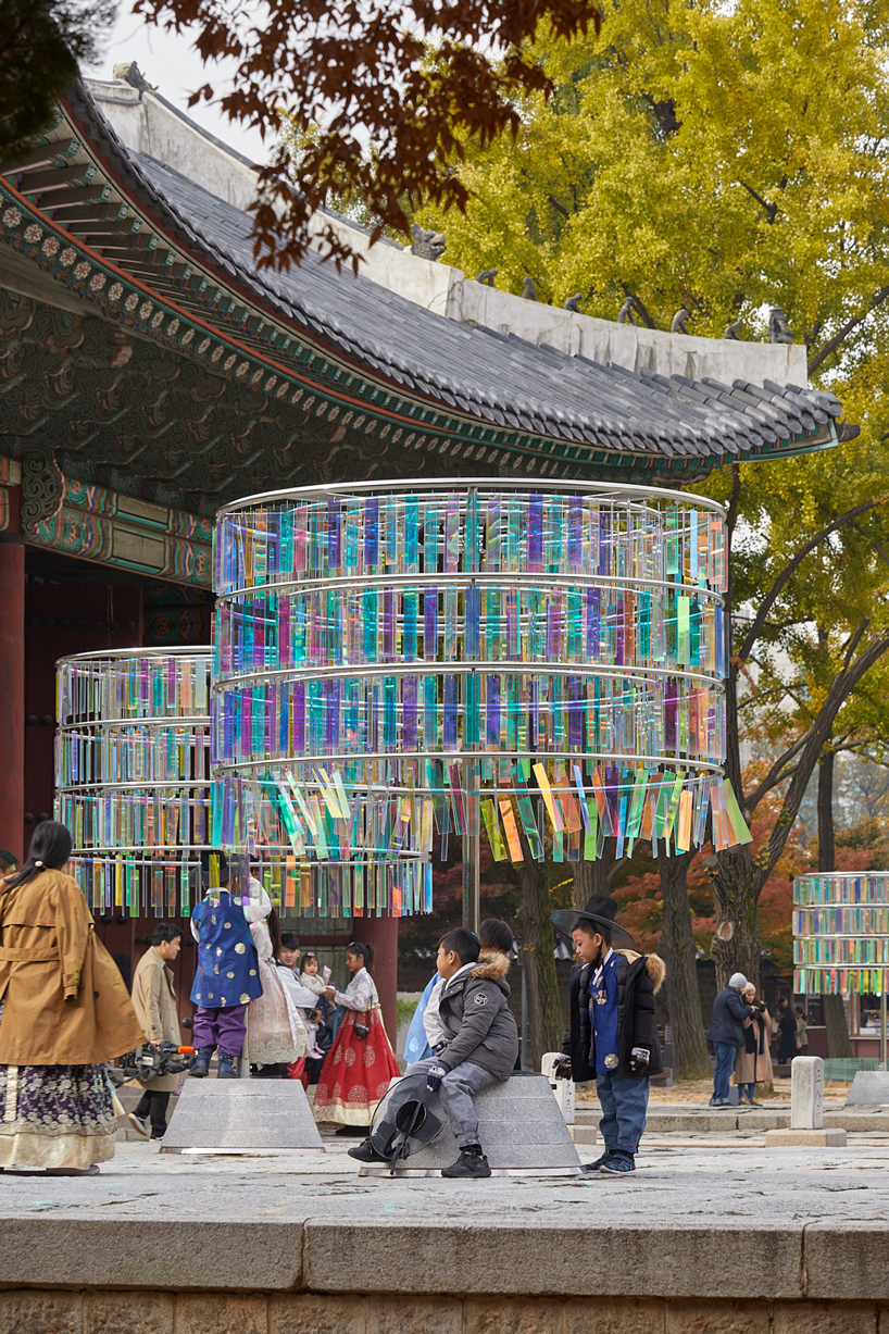 OBBA's dichroic film installations reflect color and light at deoksugung palace in seoul