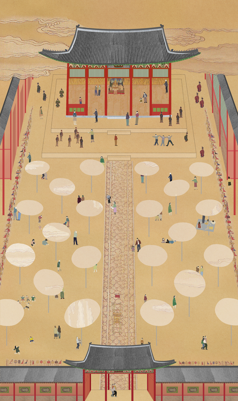 OBBA's dichroic film installations reflect color and light at deoksugung palace in seoul