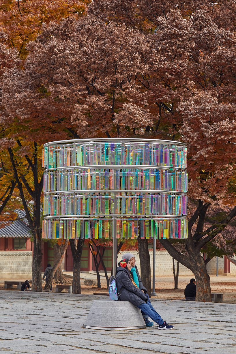 OBBA's dichroic film installations reflect color and light at deoksugung palace in seoul