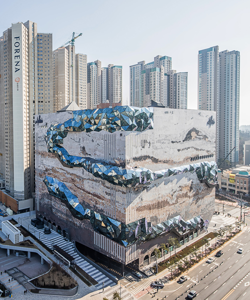 OMA's galleria in gwanggyo with opal stone-like façade is realized in korea