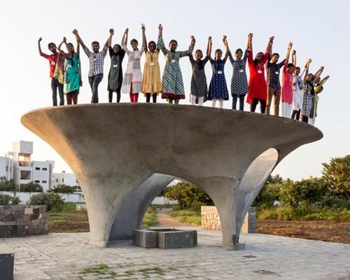 o'shell experiments with tension based structures and student collaboration in india
