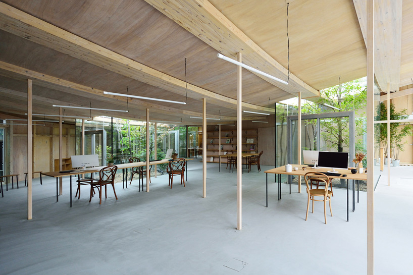 studio velocity tops wooden office in japan with curved inhabitable roof