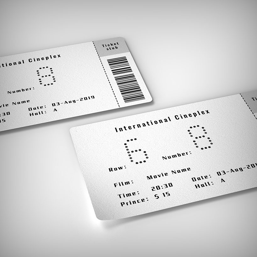 此打孔的电影票允许用户使用电影院屏幕查看其座位