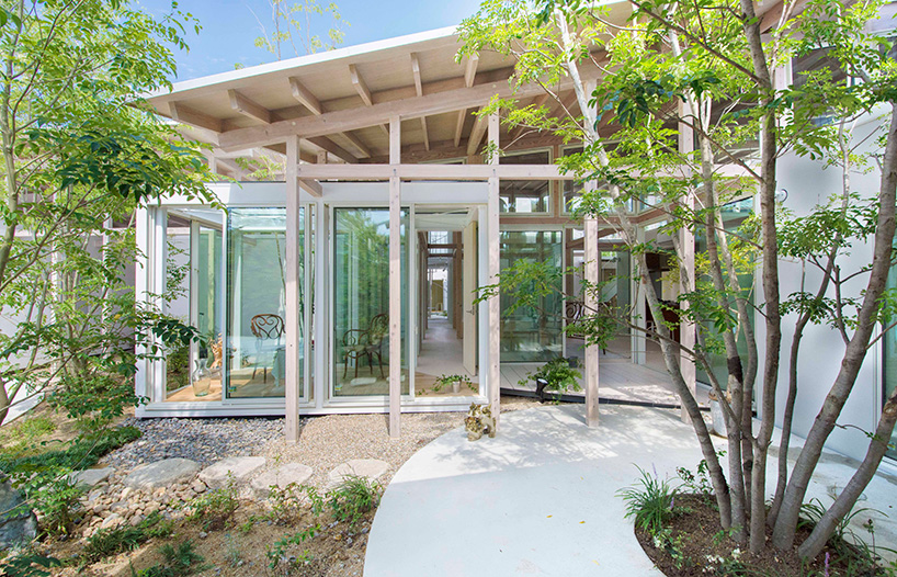 studio velocity hides japanese ‘house on the hedge’ behind green barriers