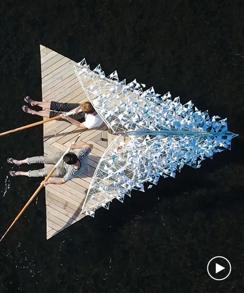 tetra by inclume studio is a floatable installation made from recycled materials