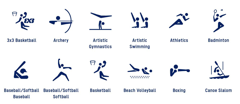 tokyo 2020 unveils kinetic sports pictograms to illustrate the olympic games