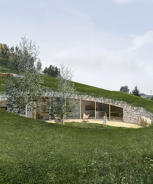 adrian kasperski weaves house into the hills of polish landscape