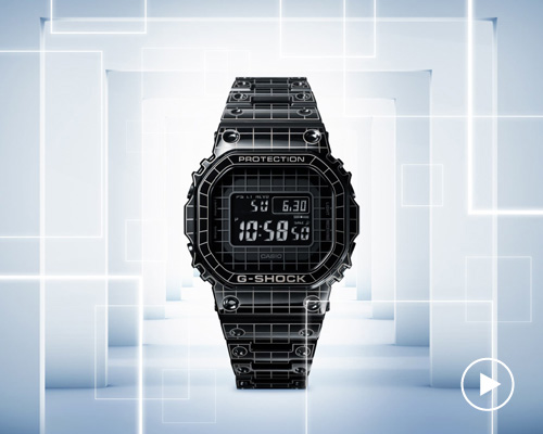 casio releases G-SHOCK full metal watch with laser-etched grid design