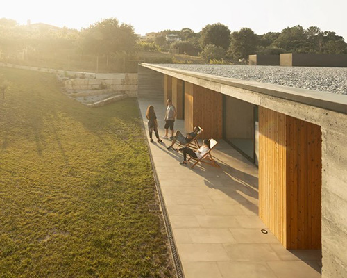 contaminar integrates L shaped house into olive tree valley in portugal