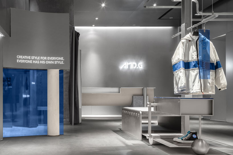 DAS lab wraps cool stainless steel around a concept store in shijiazhuang, china designboom