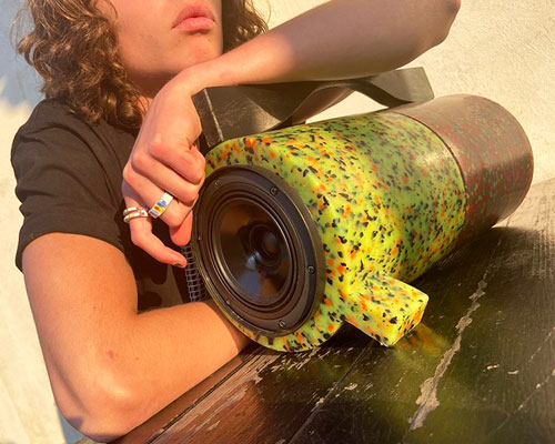 ecopixel's ghetto blaster is a bluetooth stereo made from recycled plastics
