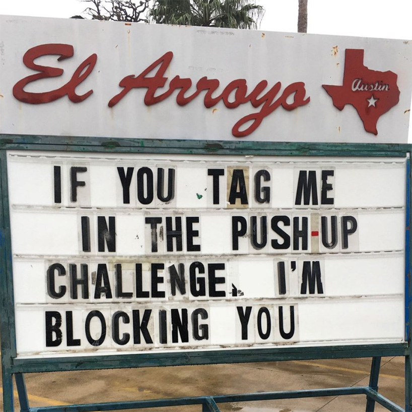 this restaurant in texas uses humor in its signs to help combat coronavirus anxiety