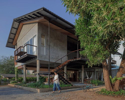 baan lek villa by GLA design studio is a breathable concrete house in thailand