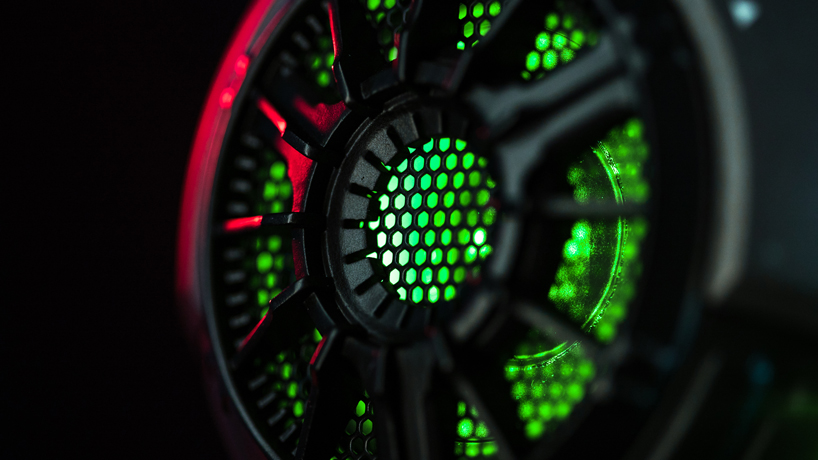 the gravastar robot is a futuristic speaker that looks like it came from space