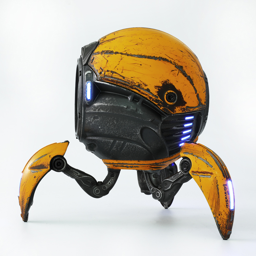 the gravastar robot is a futuristic speaker that looks like it came from space