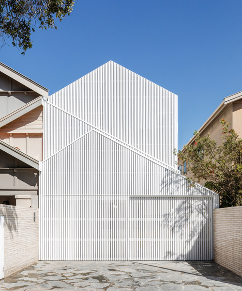 james garvan combines three gabled forms in the façade of north bondi house in australia