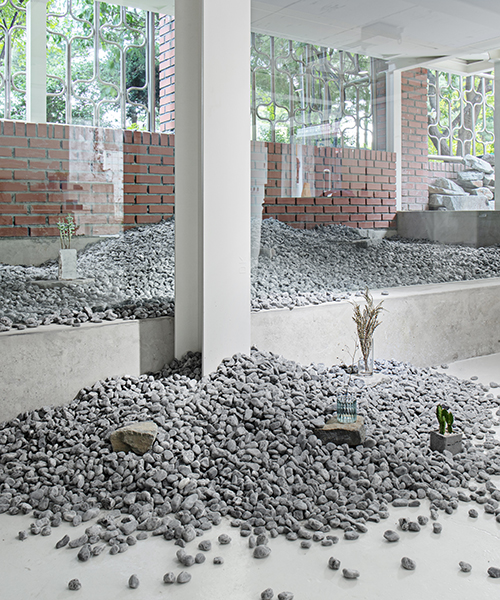 jeonghwa seo echoes the landscape of a rock quarry in seoul with bloom & co.