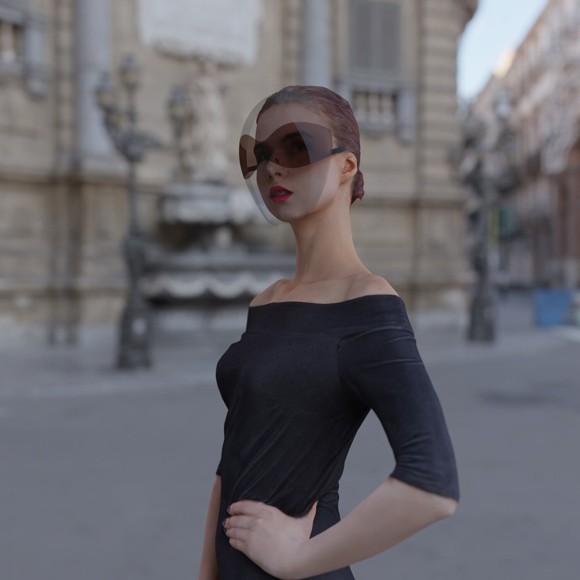 joe doucet creates practical and fashionable face shield with integrated sunglass lenses