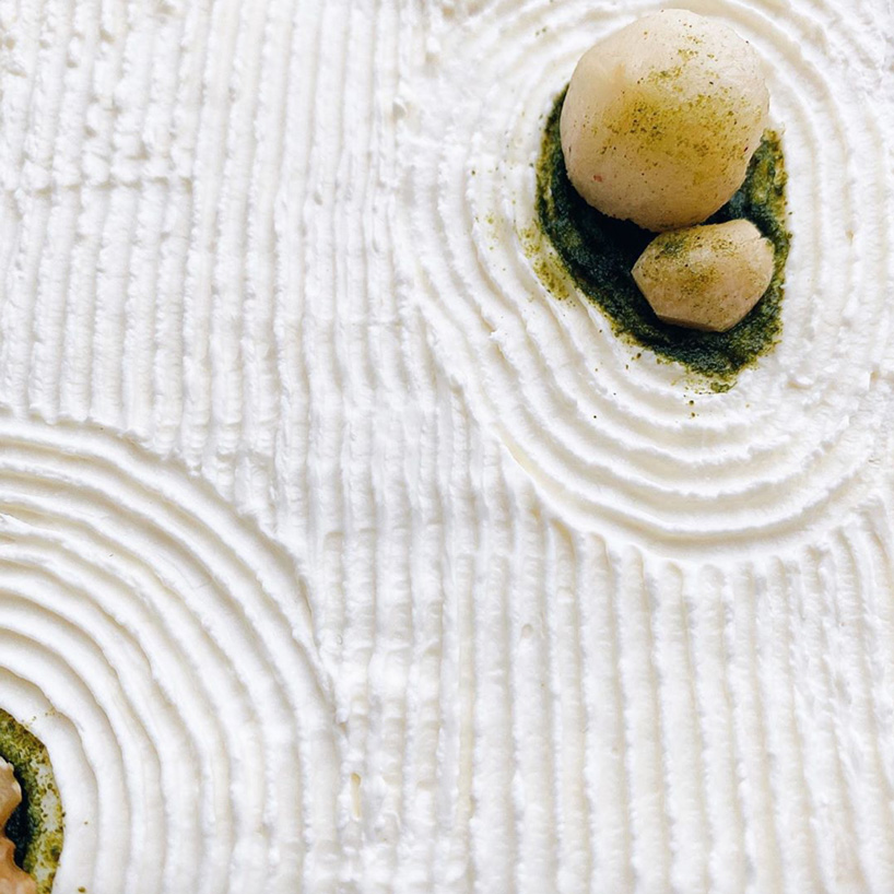 manami sasaki creates edible version of a zen japanese rock garden on toast