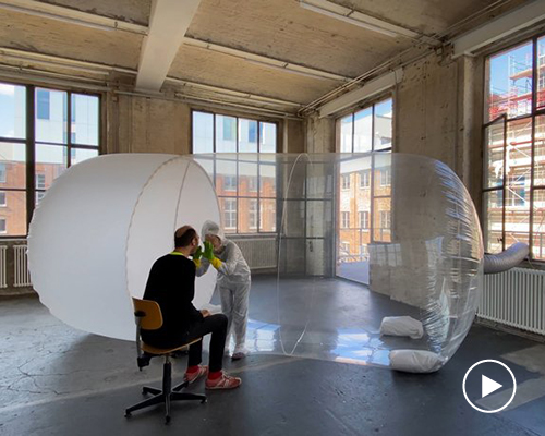 plastique fantastique creates a mobile bubble-like space to protect COVID-19 doctors