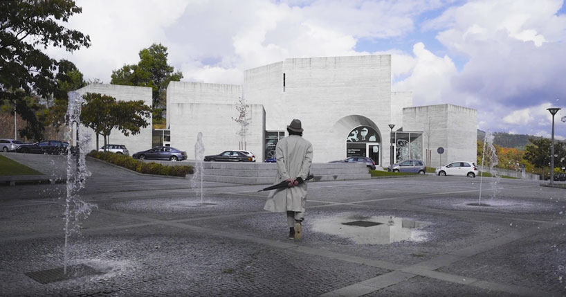 monsieur hulot's visit: a short film about spaceworkers' romanesque center in portugal designboom