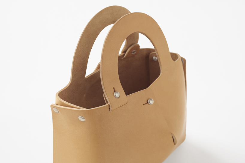 nendo designs 'flatpack' handbag made from a single sheet of leather