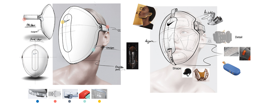 designer proposes futuristic NIKE skincare LED mask to encourage self-development