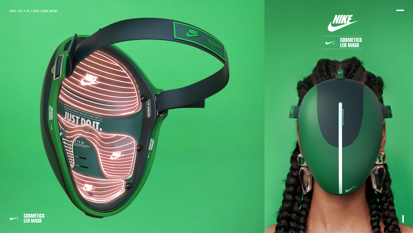 designer proposes futuristic NIKE skincare LED mask to encourage self-development