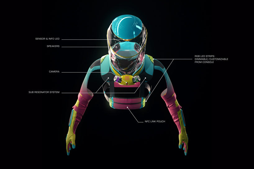 production club presents hi-tech 'micrashell' suit for future raves and nightlife gatherings