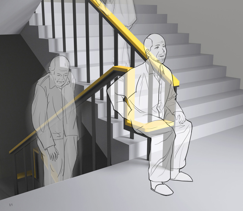 Simple Handrail Redesign Lets Older Users Rest For A While When Climbing