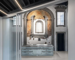 superspatial turns a former renaissance chapel into a kitchen showroom in florence