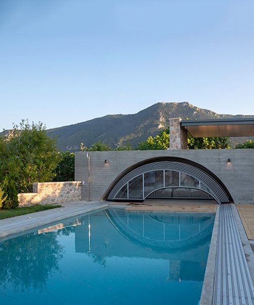 swimming pool in mountainous central greece follows design principles of old cisterns