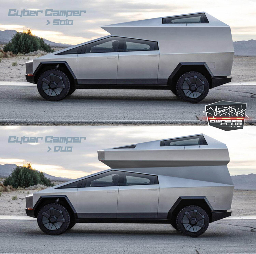 the cybertruck camper concept builds on tesla's bulletproof off-roader