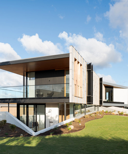 megowan architectural builds three angle house in mount martha, australia