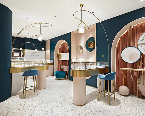 golden arch details adorn tianhua yizhu's grace generation fine jewelry store in shanghai