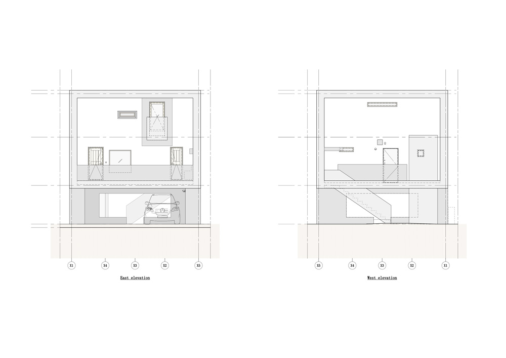 tomoaki uno architects builds concrete cuboid house with protruding balconies in japan