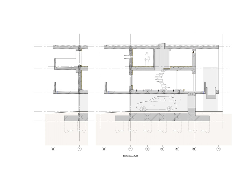 tomoaki uno architects builds concrete cuboid house with protruding balconies in japan