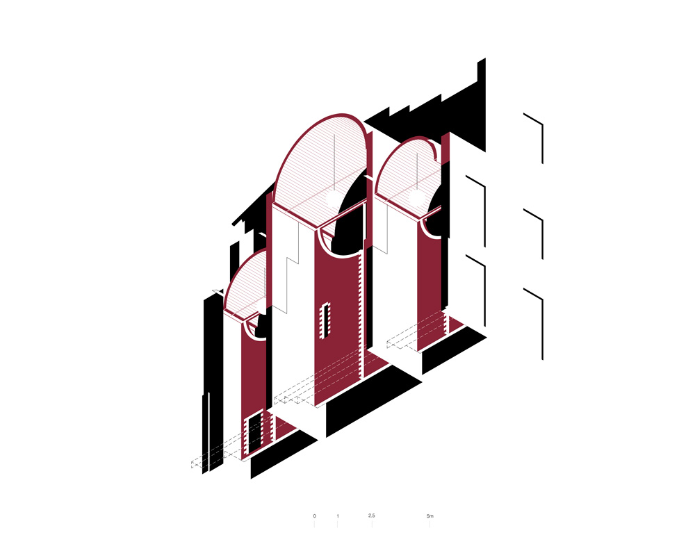 unparelld'arquitectes adds inhabitable brick façade to party wall in olot, spain